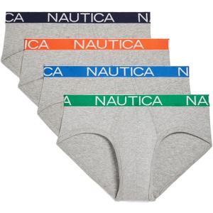 Nautica Men's 4 Pack Classic Cotton Stretch Briefs (Blue, S)