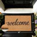 Natural Coco Coir Door Mat with Heavy Duty Backing, 17" x 30" Anti-Slip Coconut Welcome Mat Outside Entrance, Easy Clean Front Door Doormat for Entry, Porch, Patio, Garden, Garage, Mudroom
