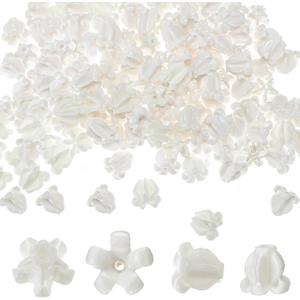 Jutom 100 Pcs Artificial Crown Flower Beads Coral Flower Shell Beads for Jewelry Making, Hawaiian Crown Garland Lei Making, DIY Craft Necklace Bracelet Supplies (White)