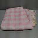 Softalker Pink Gingham Tablecloth Rectangle, Outdoor Linen Cotton Checkered Table Cloth with Tassel, Heavy Duty Wrinkle Free Buffalo Plaid Table Cover for Kitchen Dining Home Party - 55 x 84 Inch