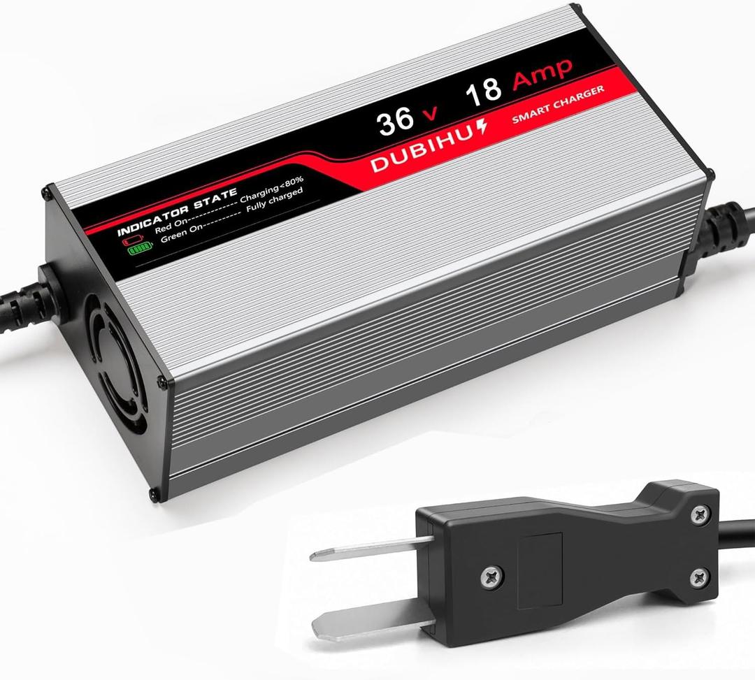 36V 18A Golf Cart Battery Charger for Lead Acid Batteries 16FT Long Cable, Works with Club Car & Yamaha Crowfoot Intelligent 3-Stage Charging System for Fast and Efficient Charging