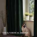 Nemia Dark Green Velvet Curtains Thermal Insulated Blackout Curtain for Bedroom Window Living Room Darkening Luxury Vintage 94 Inches Long Heavy Drapes Panels Rod Pocket Set of 2