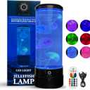 ALLGLOW Jellyfish Lamp 6 Realistic Artificial Jellyfish  Soothing Color-Changing Light for Bedroom Decor Relaxing Night Light Aquarium Lamp (Battery not Included)