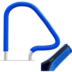 Moleney Pool Handrail Cover with Anti-Slip Drip, 4FT Royal Blue Rail Grip Sleeve with Zipper, Slip-Resistant Swimming Pool Hand Railing Cover for Safety and Comfort