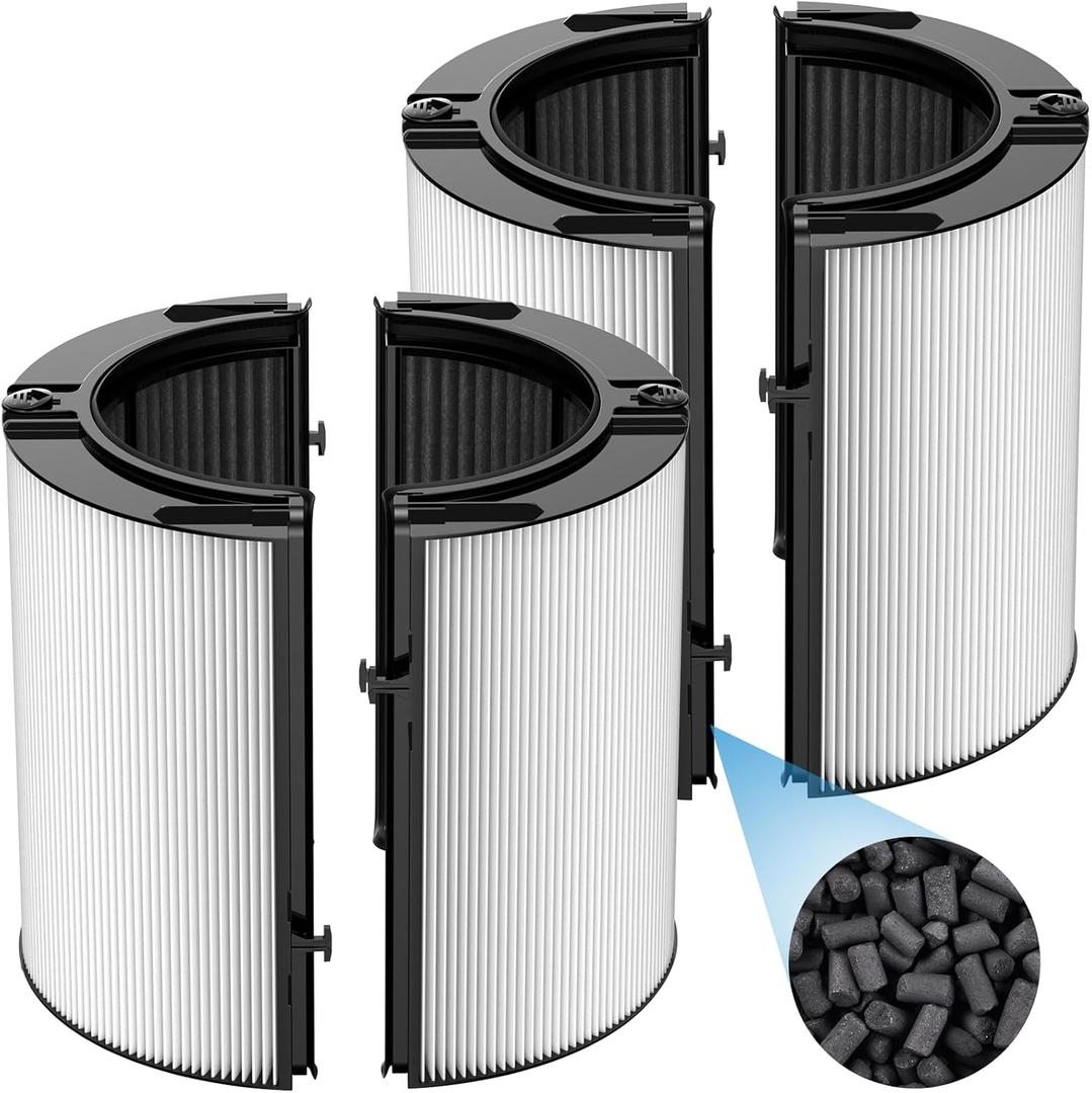 2 Pack Combi 360°Glass HEPA+Activated Carbon Filter For Dyson HP1 HP2 TP09 TP07 TP06 TP04 TP10 TP7A HP04 HP06 HP07 HP09 HP10 HP4A HP7A PH01 PH02 PH03 PH04 PH3A DP04 PC1 PC2 Air Purifier, #965432-01,For HP1 HP2 TP09 TP07 TP06 TP04 TP10 TP7A HP04