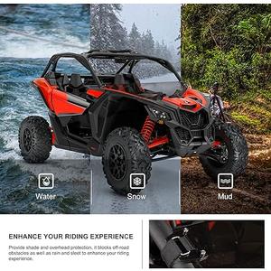 KIWI MASTER Tinted Hard Coat Poly Half Windshield for 2017-2025 Can Am Maverick X3 Accessories Heavy Duty Polycarbonate Scratch Resistant Dark Tint