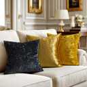 MIULEE Velvet Throw Pillow Covers Set of 2, Soft Neutral Decorative Pillow Cases with Luxurious Textured Vintage Cushion Covers for Home Decor Couch Sofa Bed,Golden Mustard Yellow18x18 inch