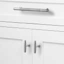 2 x 2 Pack Brushed Nickel Knurled Cabinet Knobs 2 inch(50mm) Length Single Hole Cabinet Knobs Pull Knobs for Cupboard and Closet