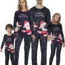 VENTELAN Family Matching Christmas Pajamas Set Holiday Santa Claus Sleepwear Xmas PJS Set for Couples and Kids, 5Y