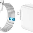 iPad Charger Fast Charging 10FT, 12W USB Charger Block Foldable Plug with 10FT USB Fast Charging Cable for iPhone, iPad 9th/8th/7th/6th/5th/4th Generation, iPad mini 5/4/3/2/1, iPad Air 3/2/1