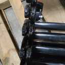 12 Steps Wall-Mounted Folding Stairs for Attic, Attic Ladder Pull Down System with Retractable Handrail& Pull Rod, Anti-Slip Steps, Attic Stairs for Home(Black, Applicable Height 9.6-10ft)