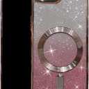 Compatible with iPhone XR Magnetic Glitter Case, Full Camera Lens Protection Shockproof Back Cover, Luxury Sparkly Slim Plating Clear Case for iPhone XR 6.1for Women Girls