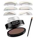 Eyebrow Powder,Waterproof Eyebrow Stamp Powder Seal Perfect Nature Eye Brow Powder Tinting Coloring Kit Delicate Shape (301# Light Brown)