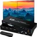 Video Wall Controller 2X2, Video Wall Processor 4K x 2K HD Display HDMI and DVI Input, 1080P@60Hz Output, 5.1CH Audio,180 Degree Rotate, 9 Splicing Display 2x2, 1x2, 1x3, 1x4, 2x1, 3x1, 4x1