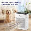 Tolife Air Purifier Large Room, HEPA Air Purifiers for Home Pets Hair with Washable Filter, Air Cleaner for Bedroom up to 1095 Ft Dust Smoke Odor, Sleep Mode, Timer, White