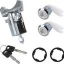 Ignition Switch with Key Door Lock Cylinders Compatible with Ford Bronco F150 F250 F350 E150 E250 E350 Ranger Crown Victoria Replaces# C-42-150 DP-42-122 (Ford F-Series&E-Series Van 92-95)