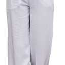 heipeiwa Women's Linen Casual High Waist Wide Leg Straight Dress Cotton Linen Pants Button Trousers (White)