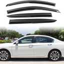IKON MOTORSPORTS Window Visors Compatible with 2013-2017 Honda Accord 9th Gen Sedan Only, Acrylic Smoked JDM Stick On External Wind Deflectors, 2014 2015 2016