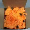 JMUQ 40Pcs Artificial Marigold Flowers, 2inch Silk Marigolds with Stems, Orange Artificial Flowers for Diwali Home Decor Marigold Garland Day of The Dead Decorations