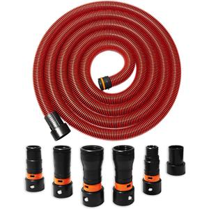 10FT Shop Vac Hose, Dust Collection Hose Kit for Home&Shop Vacuums System with 6 Adapters for Woodworking Power Tool & Sander, Compatible with festool/dewalt/bosch/ryobi/makita, etc Most Multi-Brands