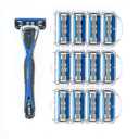 Personna Men's 5 Blade Razor System - Mens Shaving Razors - Razor Handle with 15 Replacement Cartridges