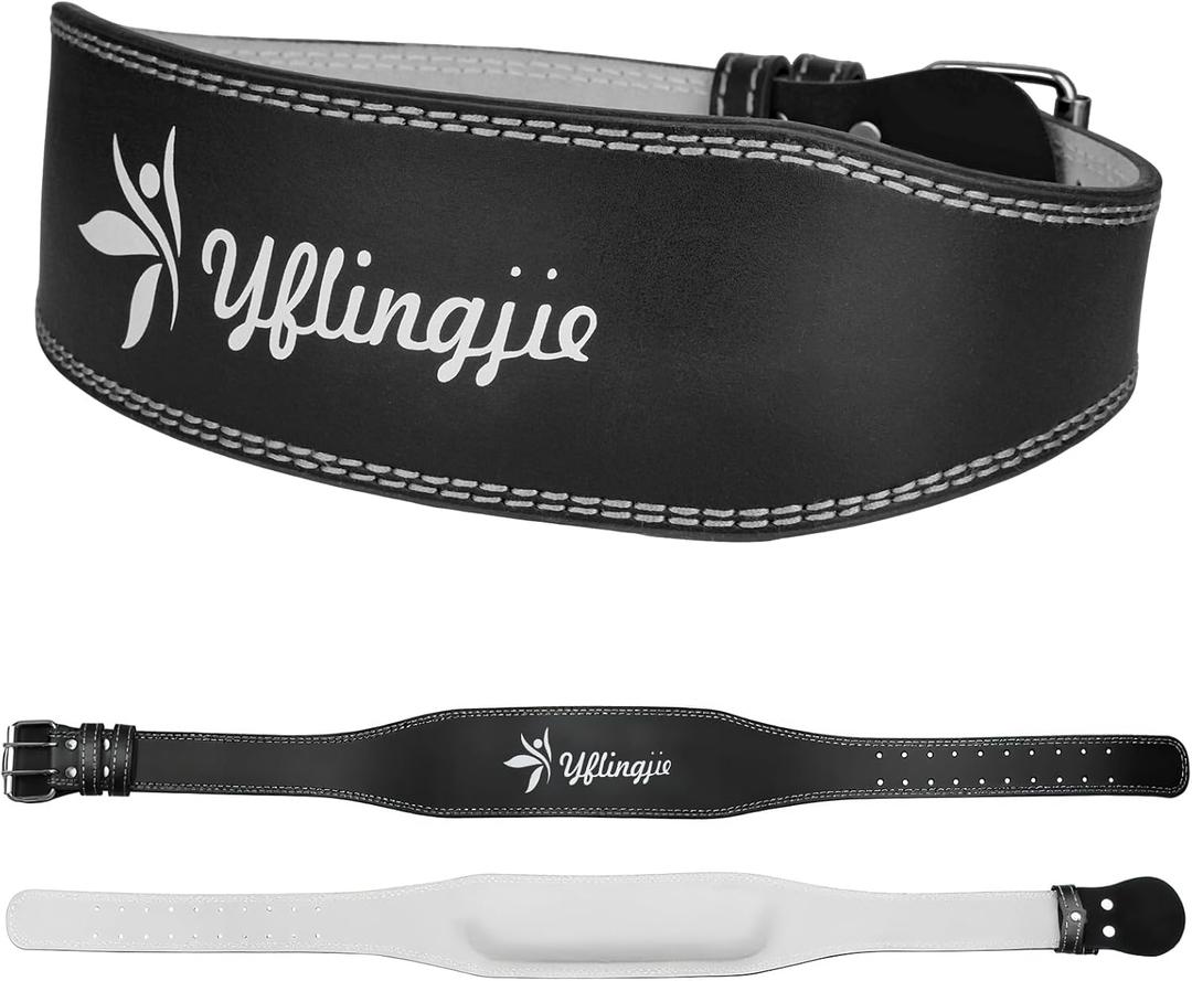 Women's Leather Lumbar Gym Belt for Heavy Lifting - 6.8mm Thick Weight Lifting Belt with Back Brace SupportWomen & Men, Squat Belt for Squats, Deadlifts & Strength Training (3 Sizes (S/M/L)