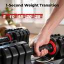 VEICK Adjustable Dumbbells Set of 2, 25 lb Hand Weights for Women at Home | Weights Dumbbells Set of 2, 50 lb Total; Dumbbells Adjustable 5 to 25 lb for Home Gym