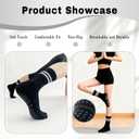 Pilates yoga non-slip socks fit hospitals, yoga studios, outdoor. Gifts for ballet dancers, seniors, dears. (Black)
