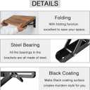 Folding Shelf Brackets - 24 Inch 2 Pcs Heavy Duty Metal Collapsible Triangle Shelf Bracket, DIY Wall Mounted Shelf Bracket, Space Saving for Bench Table