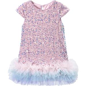 Tutu.kk Toddler Girls Sequin Dress A-Line Sparkly Sleeveless Wedding Gown Party Dresses for Girls 18-24M