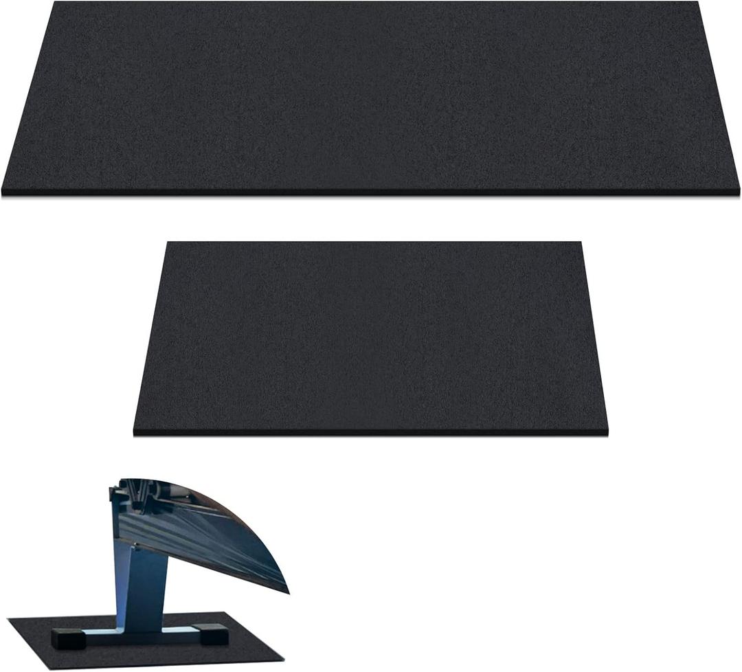 Riakrum 2 Pieces Rower Mat Compatible with Model D Concept 2 Rowing Machine Anti Slip and High Density Thick Floor Mat for Home Gym Foam, Black