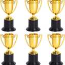 ZZYFGH Mini Trophies, 4 Inch Mini Gold Award Trophy Cup, Plastic Gold Award Trophy Cups, Golden Award Trophy Cups Set for Sports, Party Favors, Tournaments, Competitions (6 Pack)
