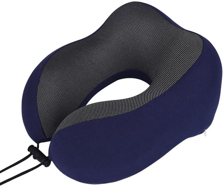 Neck PillowNeck Pillow AirplaneTravel Pillow Memory Sponge U-Shaped Pillow, Suitable for Travel, Transportation, and Home use (Navy Blue)