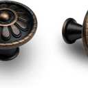 QCAA Cabinet Vintage Knob for Drawer, 1.18 inch Diameter, Antique Copper, 12 Pack, Made in Taiwan