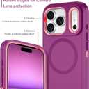 I-HONVA for iPhone 17 Pro Max Case [Compatible with MagSafe] Shockproof 3-Layer Full Body Protection [Without Screen Protector] Rugged Heavy Duty Cover Case for Apple iPhone 17 Pro Max,Purple/Pink