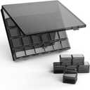 30 Packs Plastic Stackable Organizer Container with Lids, Mini Containers for Beads, Glitter, Slime, Paint or Seed Storage - Black