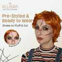 ALLAURA Evil Killer Doll Wig Orange Halloween Wig Includes Scar Tattoos Anime Cosplay Halloween Costume