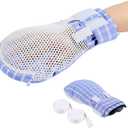 Dementia Restraint Gloves Zipper Opening for Prevent Scratching Harm,Control Mitts for Elderly, Fingers Protection Dementia Products, Breathable,Reusable and Washable - 2Pcs