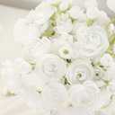 Floroom Ranunculus Artificial Flowers 18 Pcs White Faux Silk Mini Ranunculus Bulk Fake Wedding Filler Flowers for DIY Bouquets, Centerpieces, Bridal Shower Decorations & Arrangements