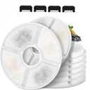 Monsin Cat/Pet Water Fountain Filters, 12 Pieces Set Pack of 8 Replacement Filter Fit for 81oz/2.4L, 3 Filtration System with 4 PreFilter Sponges