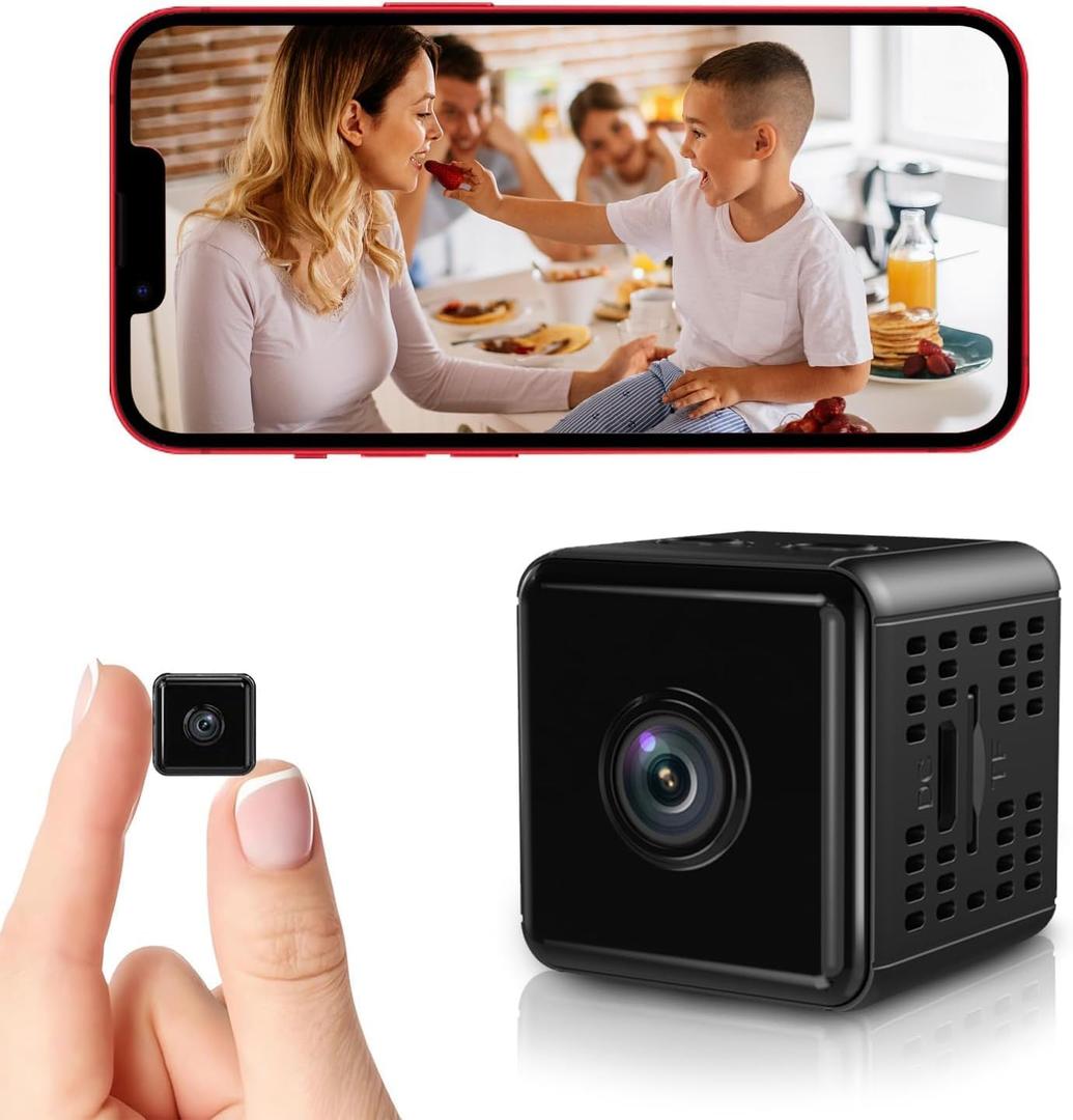 Hidden Camera,1080P WiFi Spy Camera - with Night Vision & Motion Detection, Wireless Indoor Security Camera for Pet/Baby/Nanny, App Live Feed, Smallest Smart for Home Monitoring (Black)