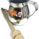 Imusa Aluminum Chocolatera (Hot Chocolate Pitcher). Bundled with a Wooden Chocolate Mixer - Molinillo 14" (2.1 Quart)