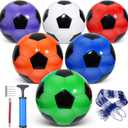 6-Pack Christian Charity Donation Soccer Balls with Pump, Sizes 5/4/3, Deflated Bulk Set for Samaritan's Purse Operation Christmas