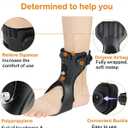 AFO Drop Foot Brace, Upgraded Medical Foot Up Ankle Foot Orthosis Support with Inflatable Airbag for Walking Foot Stabilizer Hemiplegia Stroke Shoes, X-Large, Right