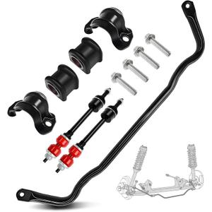 55398938AC Front Suspension Stabilizer Bar & K80894 Front Sway Bar Link Kit with Bushing Kit Fit For 2009-2010 Dodge Ram 1500,2011-2018 Ram 1500,2019-2022 Ram 1500 Classic 4WD # 55398938AB