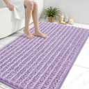 Arotive Luxury Bathroom Rugs 47x32, Extra Soft Thick Absorbent Shaggy Chenille Bath Rugs, Non-Slip Machine Wash Dry, Bath Mats for Bathroom Floor, Tub and Shower, Home Decor Accessories, Light Purple