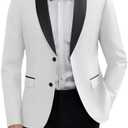 COOFANDY Men Tuxedo Jacket Slim Fit Blazer Suit Jacket Prom Dinner Party Wedding Size L