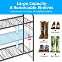 3 Tier Shoe Rack for Closet, 46.5 Inch Extra Long Shoe Storage Organizer for Shelves, Heavy Duty Metal, Easy Assembly, Black