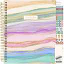 bloom daily planners 2025 Hardcover Calendar Year Goal & Vision Planner (January 2025 - December 2025) - Monthly/Weekly Column View Agenda Organizer - 7.5" x 9" - Watercolor Waves