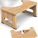 Yose Toilet Stool Foldable, 7 Inch Poop Stool for Bathroom, Toilet Stool Squat Adult, Thickened Bamboo Potty Stool with 400lb Support & Non-Slip Pads, for Better Bowel Health